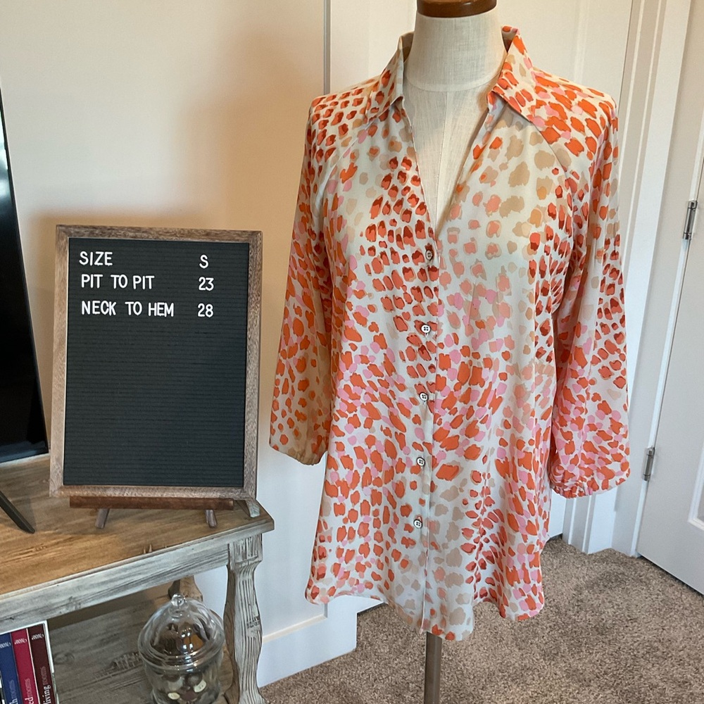 Vintage cabi 3/4 sleeve button down blouse